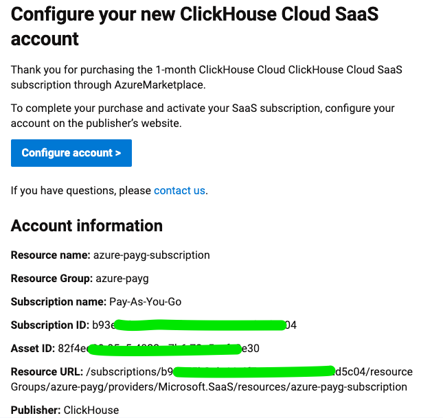 ClickHouse Cloud 가입 정보 양식