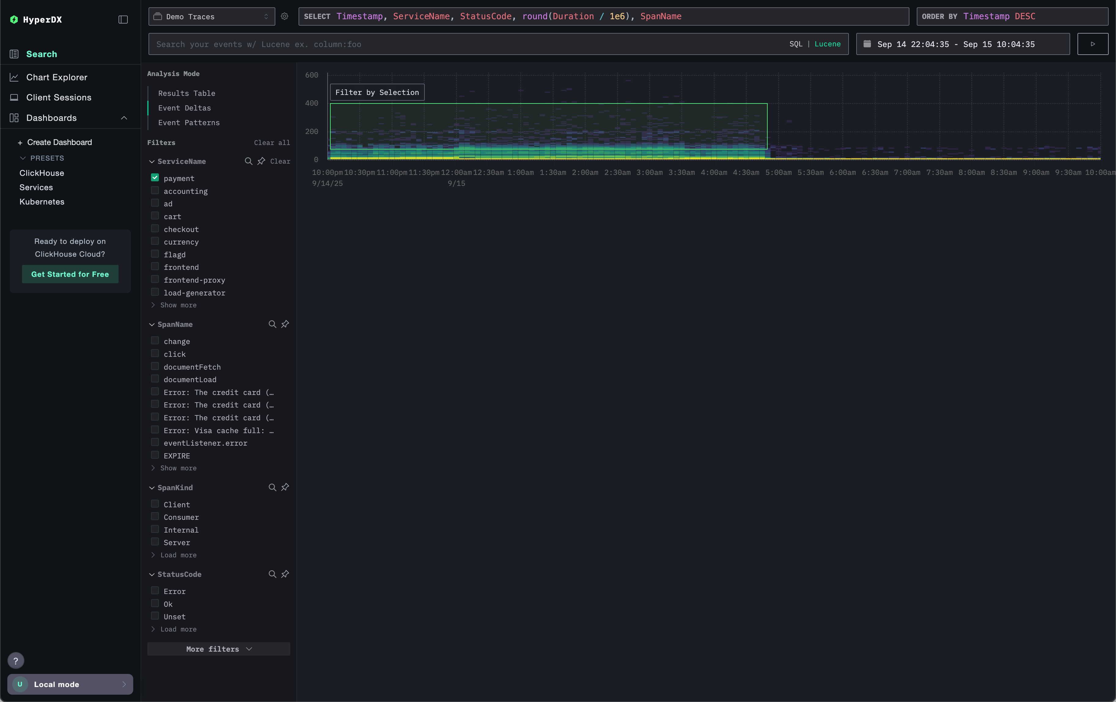 Event Deltas가 강조된 화면